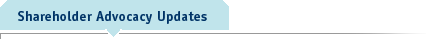 Shareholder Advocacy Updates